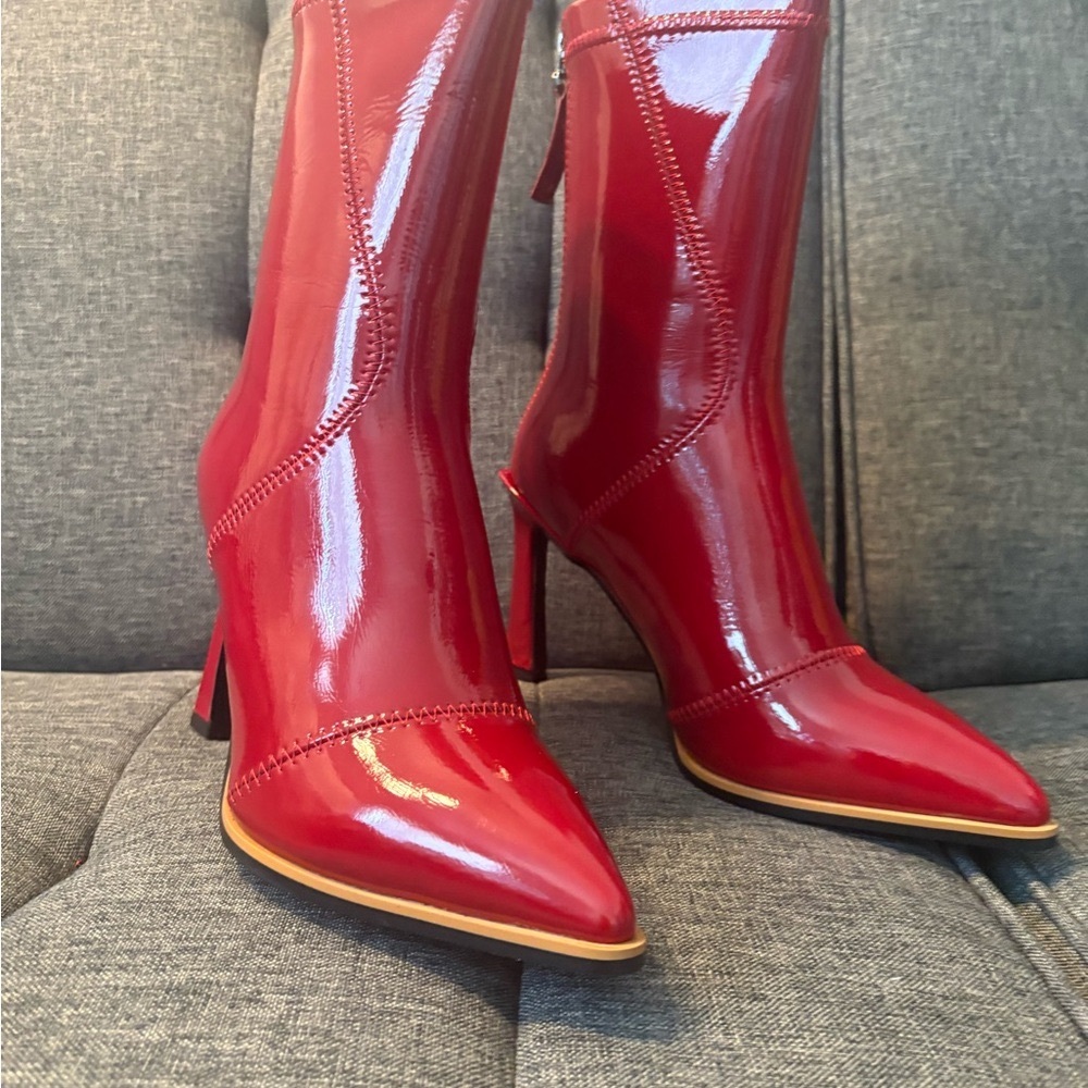 Gabrielle Union Elegant Red Heeled Booties